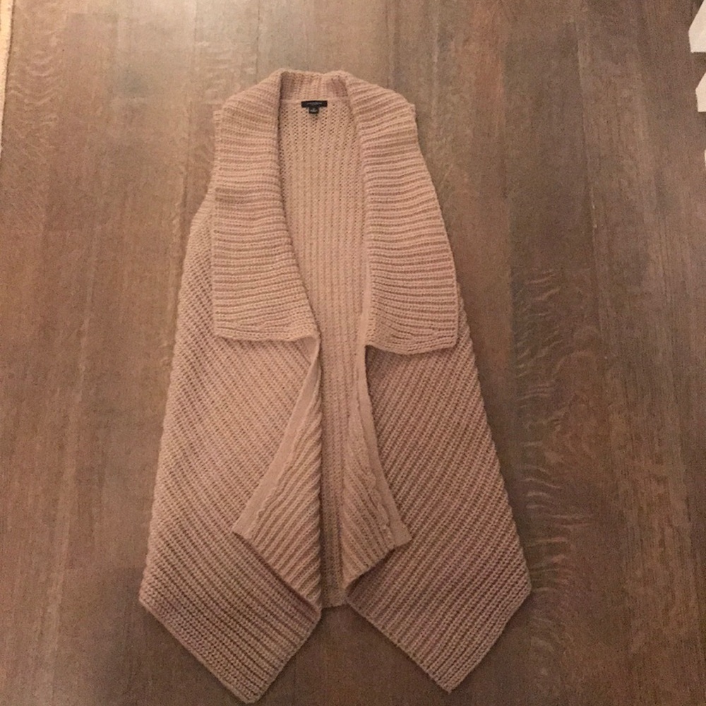 Ann Taylor Beige Cardigan Vest